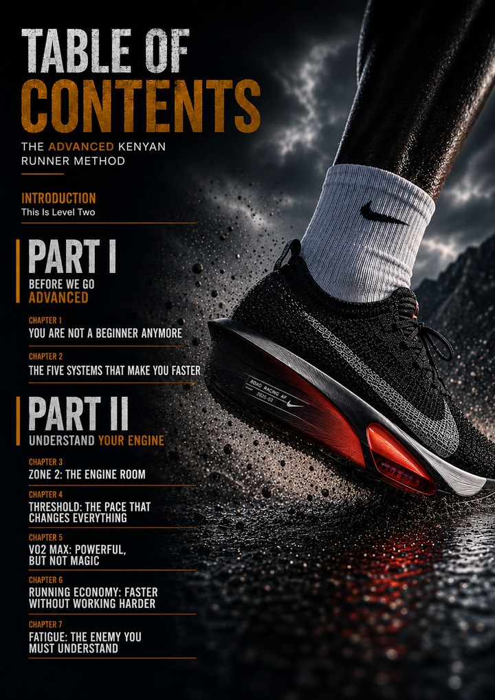 Advanced book table of contents preview, parts one and two